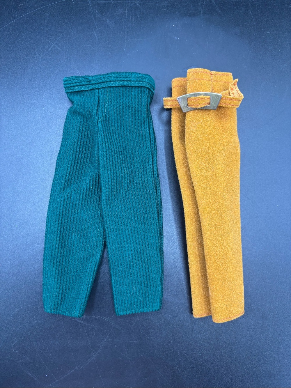 Vintage Ken Doll Pants Suede Scene Pants  and Belt Corduroy Clothes Brown Green